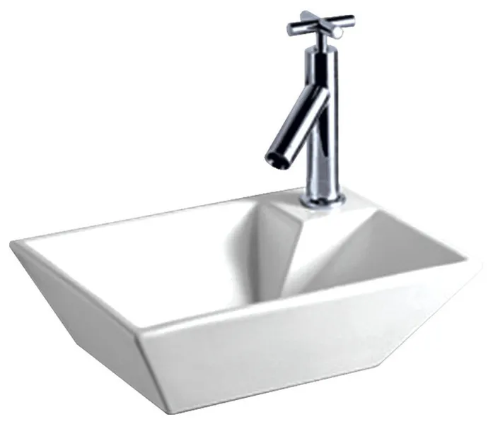 Isabella Rectangular Wall Mount Basin And Right Offset Single Faucet Hole