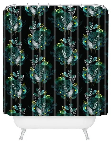 Iveta Abolina Night Seaflower Shower Curtain, 72"x69"