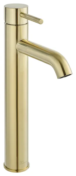 Ivy Single Hole Single Handle High Arc Bathroom Faucet, Brushed Gold