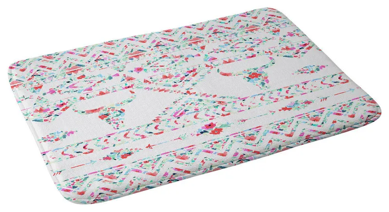 Jacqueline Maldonado Southwest Boho Floral Memory Foam Bath Mat