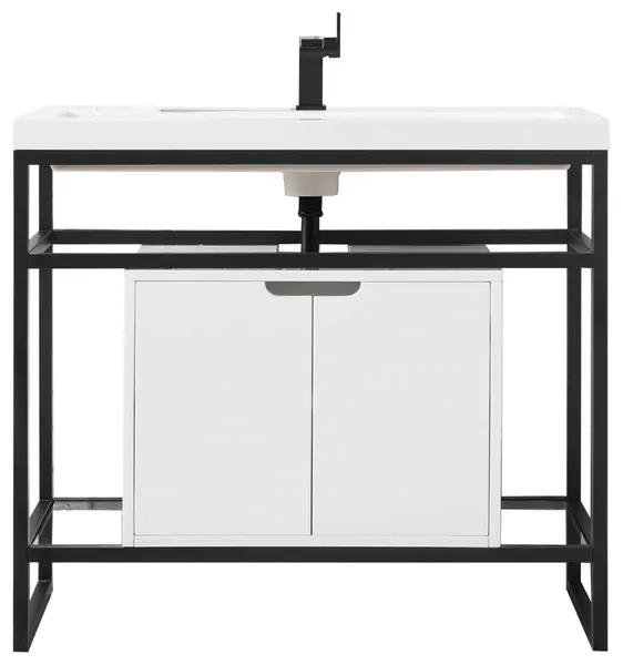 James Martin Vanities C105V39.5SCGWWG Boston 39-3/8" Rectangular - Matte Black