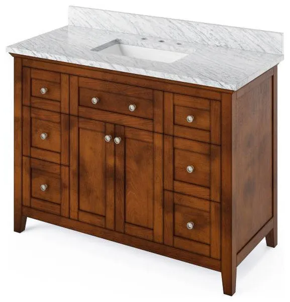 Jeffrey Alexander Chatham 48" Chocolate Single Sink Vanity With Marble Top