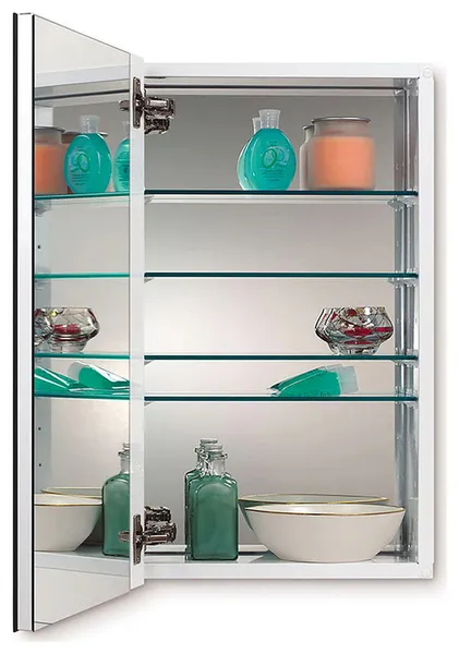 Jensen 52WH244DP 15x25" Reversible Mirror Medicine Cabinet With 3 Shelves