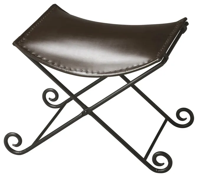 Jeremy Leather & Metal Stool, 2892025