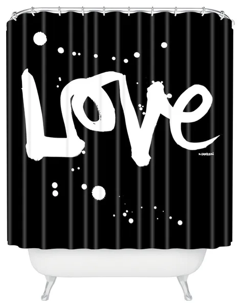 Kal Barteski Love Black Shower Curtain