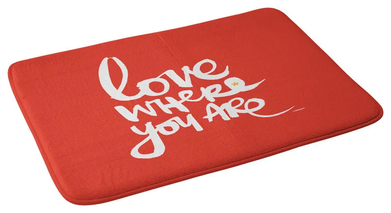 Kal Barteski Love Red Memory Foam Bath Mat