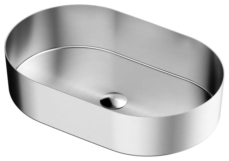 Karran Cinox Stainless Steel Oval Vessel Sink, Stainless Steel