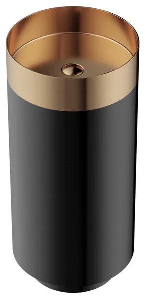 Karran Cinox Stainless Steel Round Pedestal Sink, Brushed Copper and Gunmetal Grey