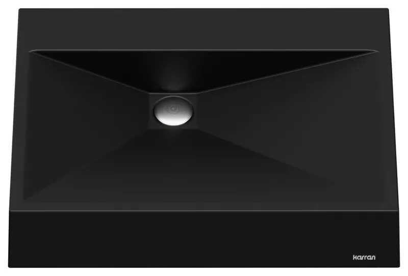 Karran Envy SQS100 Quartz 24.5" Bathroom Vessel Sink, Black