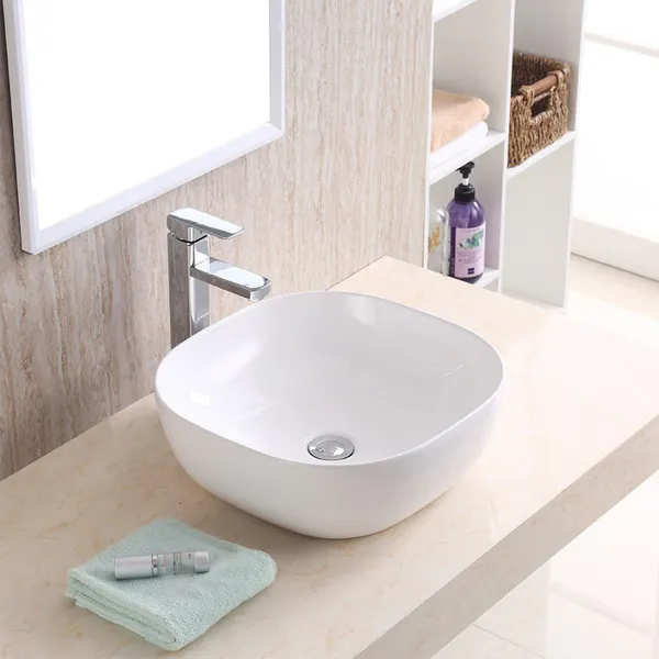 Karran VC-510-WH Valera 17" Vitreous China Vessel Bathroom Sink, White