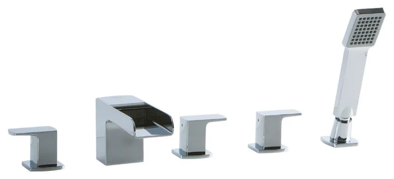 Kascade 5 Hole Deck Mount Tub Filler, Chrome