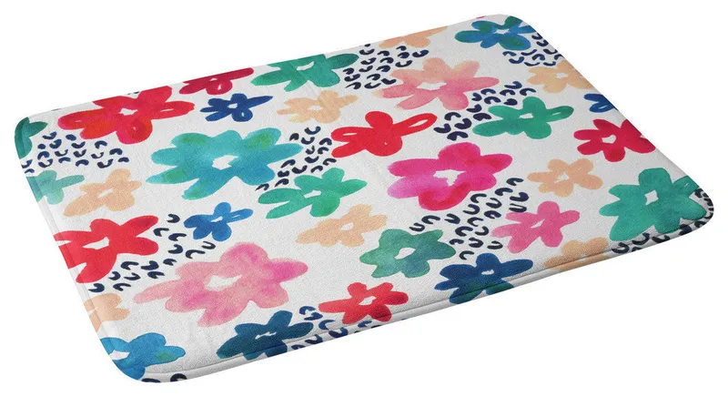 Kerri Satava Flower Pop Memory Foam Bath Mat, 17"x24"