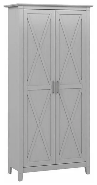 Key West Bathroom Storage Cabinet with Doors in Cape Cod Gray - Engineered Wood