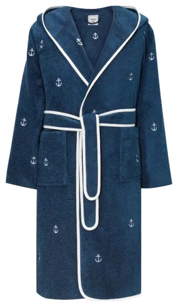 Kid's Bathrobe Cruise Sea Blue with white 5-6 y