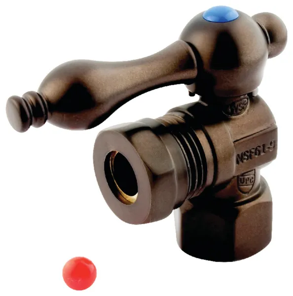 Kingston 1/2" FIP X 1/2" X 7/16" Slip Joint Angle Stop, Oil Rubbed Bronze