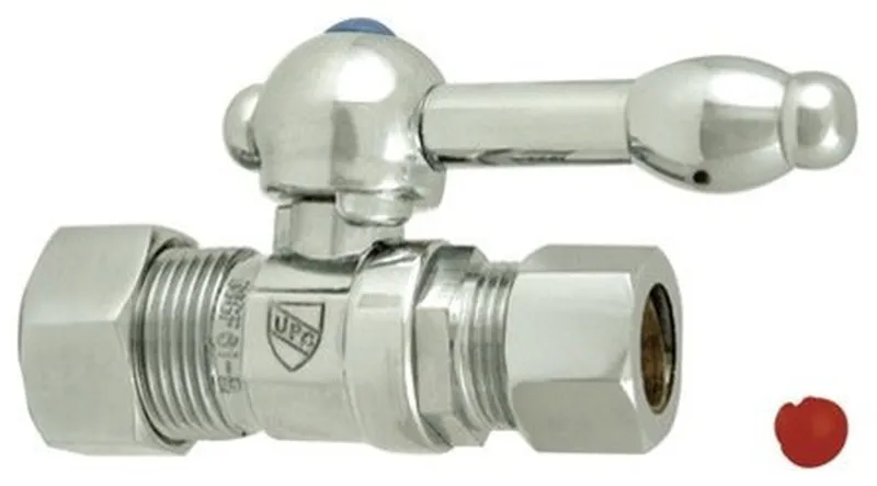 Kingston 5/8" OD Comp X 1/2" OD Comp Straight Shut-Off Valve, Polished Chrome