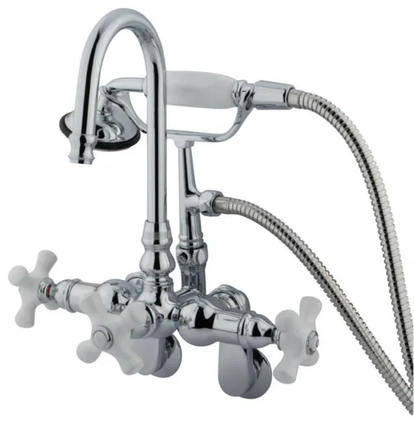 Kingston Brass 10 3/8" Wall Mount Clawfoot Tub Filler, CC308T1