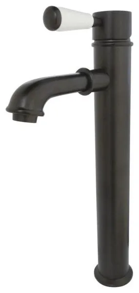 Kingston Brass 13 3/4" One Porcelain Handle Bathroom Faucet, KS7215DPL