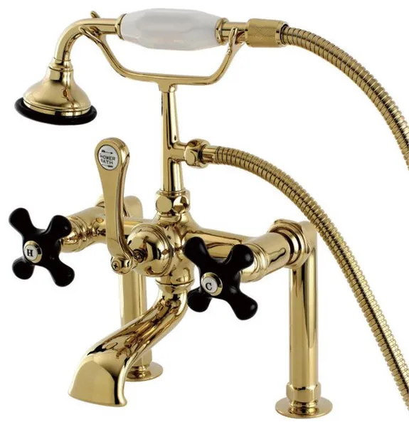 Kingston Brass 13 3/8" Deck Mounted Clawfoot Tub Filler, AE103T2PKX