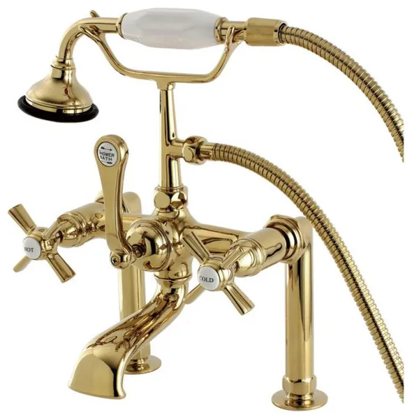Kingston Brass 13 3/8" Deck Mounted Clawfoot Tub Filler, AE103T2ZX