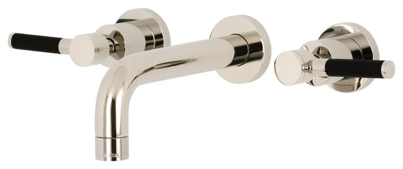 Kingston Brass 2-Handle Wall Mount Bathroom Faucet, Polished Nickel