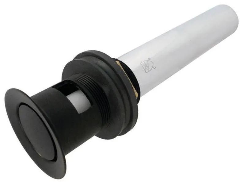 Kingston Brass 2" Push Pop-Up Drain with Overflow in Matte Black, KB8100MB