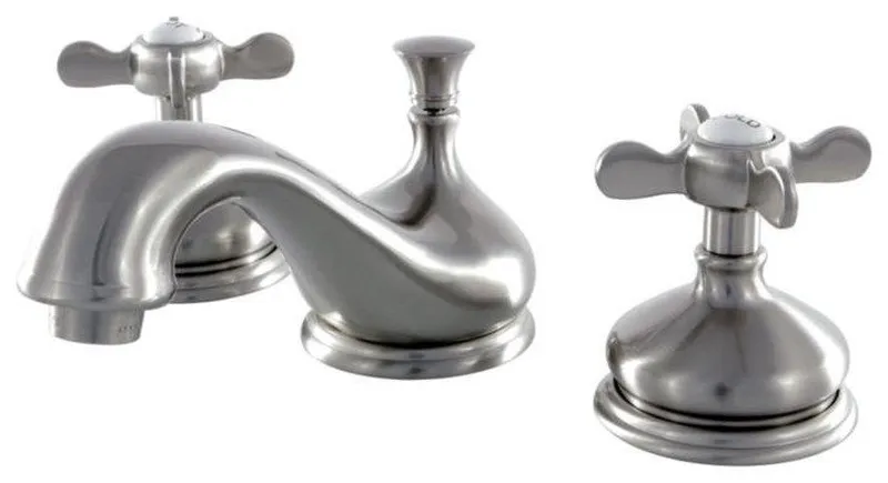 Kingston Brass 3 1/2" Double Cross Handle Bathroom Sink Faucet, KS1168BEX