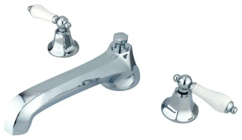 Kingston Brass 3 3/4" Three Hole Roman Tub Faucet in Polished Chrome, KS4301PL