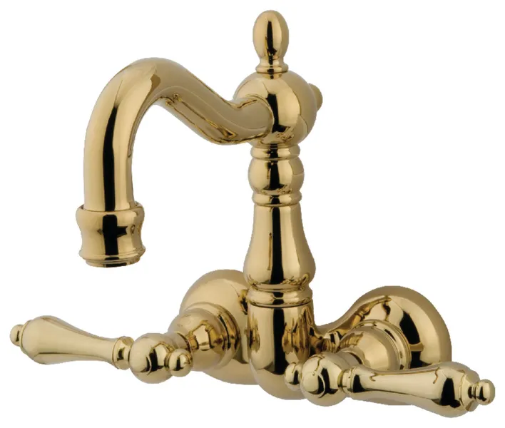 Kingston Brass 3-3/8" Wall Mount Tub Faucet, Polished Brass