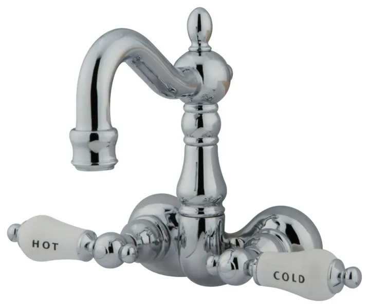 Kingston Brass 3-3/8" Wall Mount Tub Faucet, Polished Chrome