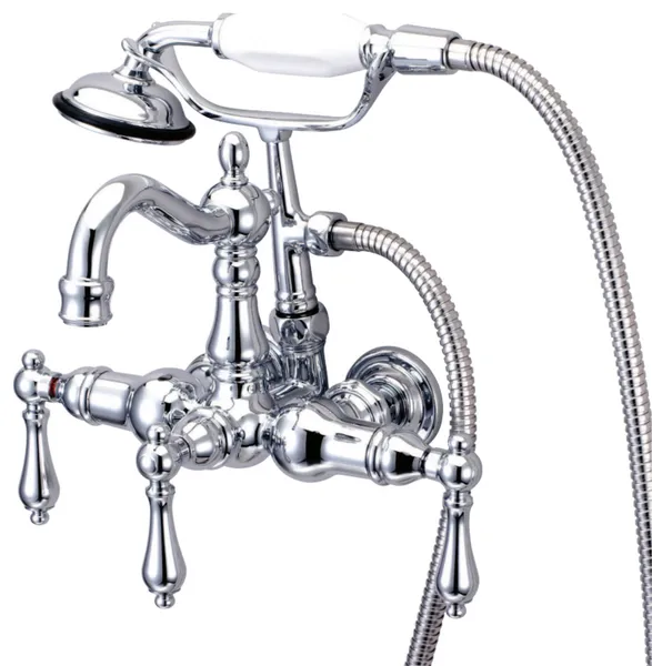 Kingston Brass 3-3/8" Wall Mount Tub Faucet, Polished Chrome