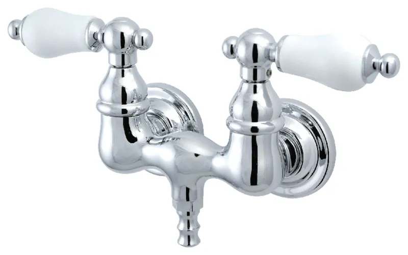 Kingston Brass 3-3/8" Wall Mount Tub Faucet, Polished Chrome