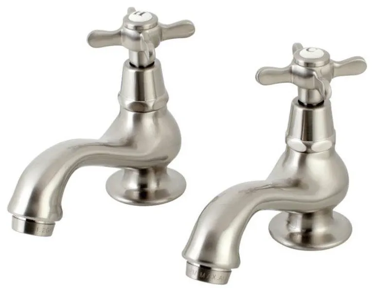 Kingston Brass 3 7/8" Dbl Metal Cross Handle Basin Tap Faucet Set, KS1108BEX