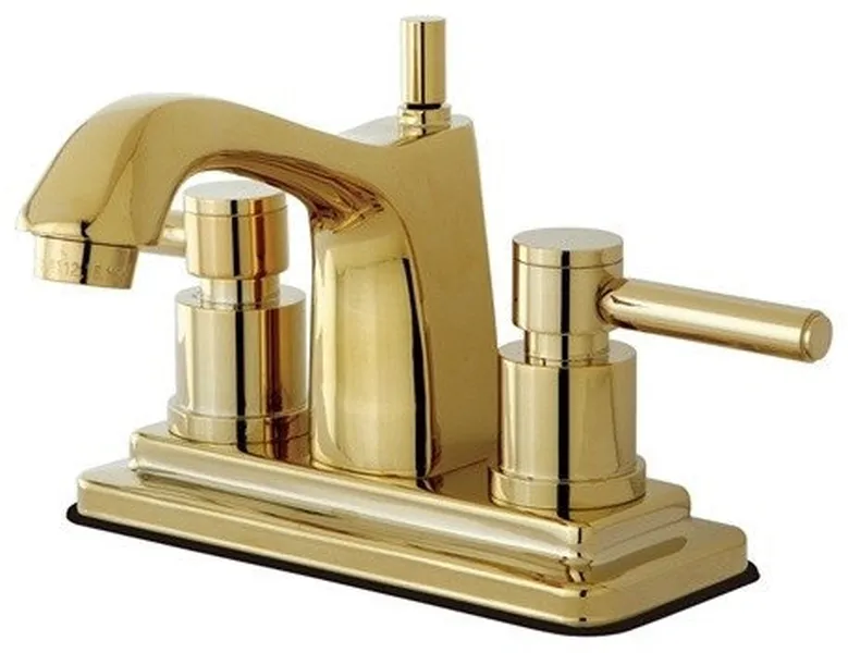 Kingston Brass 4" Centerset Bathroom Faucet w/Brass Pop-Up, Polished Brass