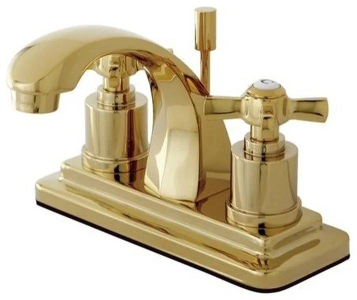 Kingston Brass 4" Centerset Bathroom Faucet w/Brass Pop-Up, Polished Brass