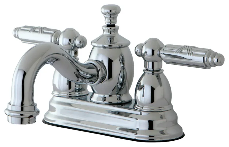 Kingston Brass 4" Centerset Bathroom Faucet w/Brass Pop-Up, Polished Chrome