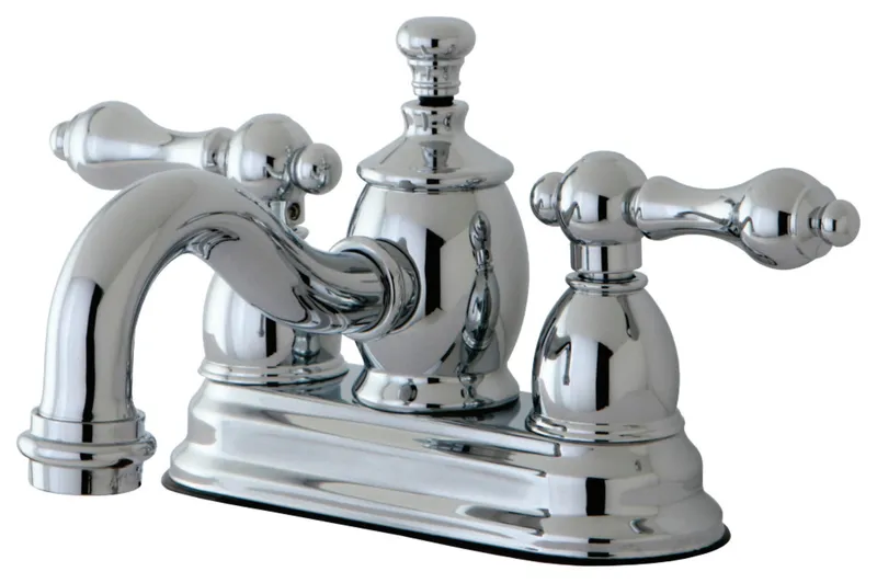 Kingston Brass 4" Centerset Bathroom Faucet w/Brass Pop-Up, Polished Chrome