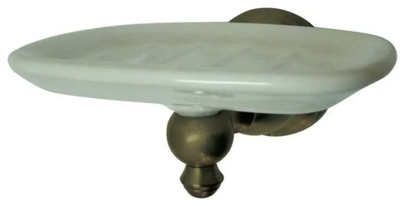 Kingston Brass 5 1/2" Wall Mount Soap Dish Holder in Antique Brass, BA7975AB
