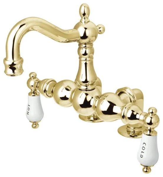 Kingston Brass 6" Deck Mounted Clawfoot Tub Filler in Polished Brass, CC1095T2