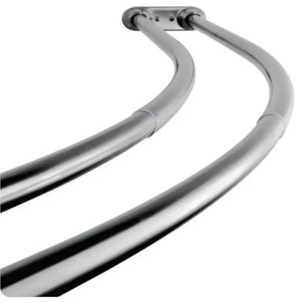 Kingston Brass 75 1/2" Double Curved Shower Curtain Rod in Matte Black, CCD2170