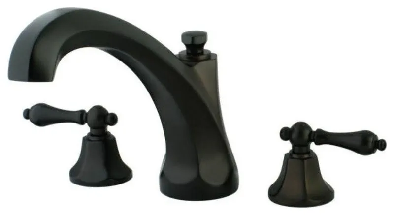 Kingston Brass 8" Three Hole Deck Mounted Roman Tub Faucet, KS4325AL