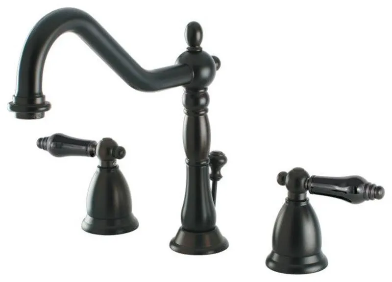 Kingston Brass 9" Dbl Porcelain Lever Handle Bathroom Faucet, KS1995PKL