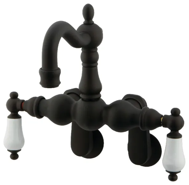 Kingston Brass Adjustable Center Wall Mount Tub Faucet, Oil Rubbed Bronze