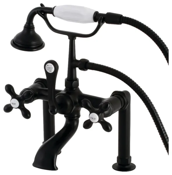 Kingston Brass AE109T Vintage Deck Mounted Tub Filler - Matte Black