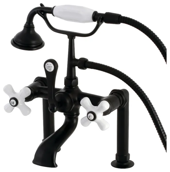Kingston Brass AE111T Vintage Deck Mounted Tub Filler - Matte Black