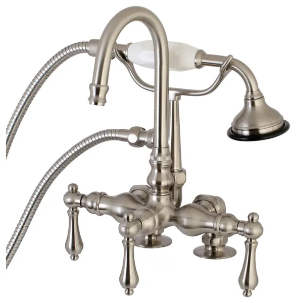 Kingston Brass AE14T Vintage Deck Mounted Clawfoot Tub Filler - Brushed Nickel