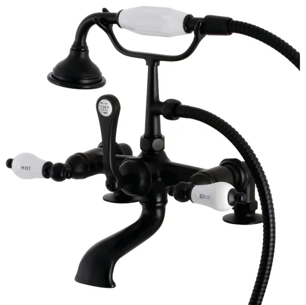 Kingston Brass AE207T Vintage Deck Mounted Tub Filler - Matte Black