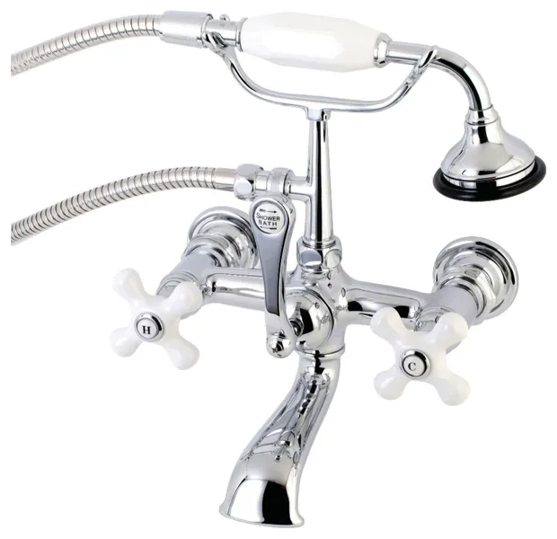 Kingston Brass AE560T Vintage Wall Mounted Clawfoot Tub Filler - Polished