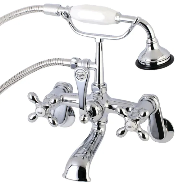 Kingston Brass AE58T Aqua Vintage Wall Mounted Clawfoot Tub - Polished Chrome