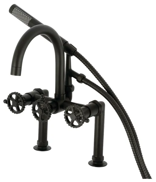 Kingston Brass AE810.CG Fuller Deck Mounted Tub Filler - Matte Black